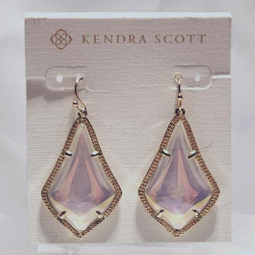 Kendra Scott Alex Drop Earrings in Gold and  Dichroic Glass